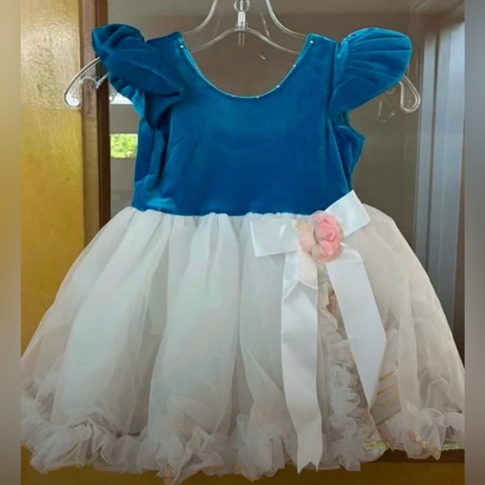 Blue and white dance dresses